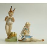 Royal Doulton figures Baby Bunting HN2108 and My Pet HN2238 (2):