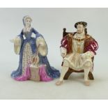 Wedgwood figures of Henry VIII and Wife: Wedgwood figures Henry VIII and Jane Seymour,