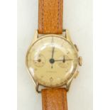 18ct gold gents large Chronograph Wristwatch: 18ct gold gents large Chronograph wristwatch,