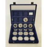 17 x Australian 1 oz fine silver modern coins,