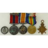 Trio WWI medals North Staffs Regt: WWI trio group of war medals,