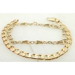 Two 9ct gold Bracelets 18cm long, 16.