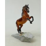 Alchemy Ceramics model of rearing Welsh stallion on base: Alchemy Ceramics model of rearing Welsh