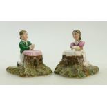 Two small early 19th c Staffordshire figures: Two unusual early 19th c Staffs figures,