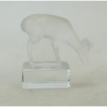Lalique Deer paperweight: Lalique Clear Crystal glass Deer paperweight, height 9cm.