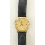 18ct gold Omega Deville quartz Wristwatch: Omega 18ct gentlemans Deville quartz wristwatch with