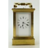 Carriage Clock hour repeating & striking hour and half: Larger French carriage clock.