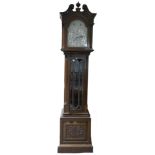 20th Century Carved Mahogany Musical Grandfather Clock: Plays St Michaels,