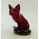 Royal Doulton Flambe model of seated Fox: Royal Doulton Flambe model of seated fox rarer medium