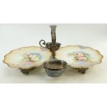 Doulton Burslem strawberry dish set: 19th Century Doulton Burslem strawberry dish set comprising