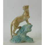 Wade underglaze model of a panther: Wade underglaze Panther by Faust Lang, height 23cm.