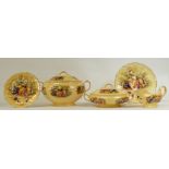 Aynsley Orchard Gold: Five pieces of Aynsley Orchard Gold - A large covered soup tureen 21cm high,