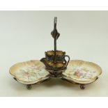 Doulton Burslem strawberry dish set: 19th Century Doulton Burslem strawberry dish set comprising