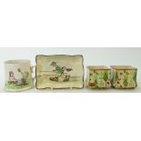 Royal Doulton Seriesware items: Royal Doulton seriesware items including comical fisherman dish by