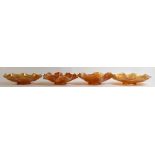 Carnival Orange Glass Bowls to include: Varying Leaf & Berries designs,