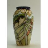 Moorcroft Lovers Omen Bird Vase: Numbered edition No: 93 and signed by designer Kerry Goodwin.