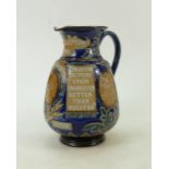 Doulton Lambeth Stoneware Gladstone Election Jug: 19th Century Doulton Lambeth jug "Leeds Election