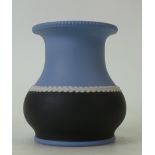 A modern Wedgwood studio style tri colour vase in Jasper ware: Hand thrown and turned,