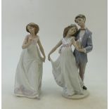 Lladro figurines: Now and Forever 7642 together with Afternoon Promenade 7636.