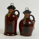 Royal Doulton miniature Kingsware figural Decanters: Royal Doulton miniature Kingsware figural