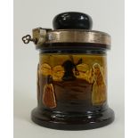 Royal Doulton Kingsware Tea Caddy: Royal Doulton Kingsware tea caddy & cover decorated with Dutch