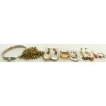 Collection of Jewellery: Collection of jewellery including gold plated long heavy belcher chain &