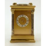 Carriage Clock hour repeating, striking hour and half: Larger French carriage clock.