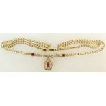 18ct ladies Diamond & Ruby Necklace: 18ct diamond and ruby necklace by Walker & Hall in