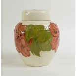 Moorcroft Hibiscus on Cream Ground Ginger Jar: Height 20cm