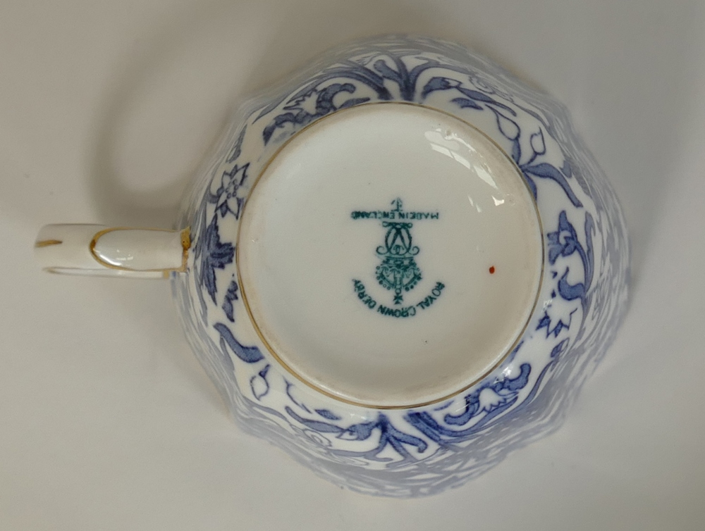 Royal Crown Derby Peacock Blue & White tea ware to include: 12 cups and saucers, - Image 2 of 5