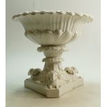 19th Century Large Creamware Centrepiece: In the form of Campana classically formed bowl on trefoil