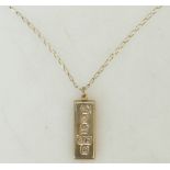 One ounce 9ct gold Ingot & 9ct 64cm Chain 35.