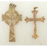 Two 9ct Rose gold Crosses 5.