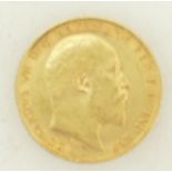 Gold HALF Sovereign Coin Edward VII 1909: