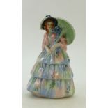 Wade underglaze figure Sunshine: Wade 1939 underglaze figure of lady with umbrella "Sunshine"