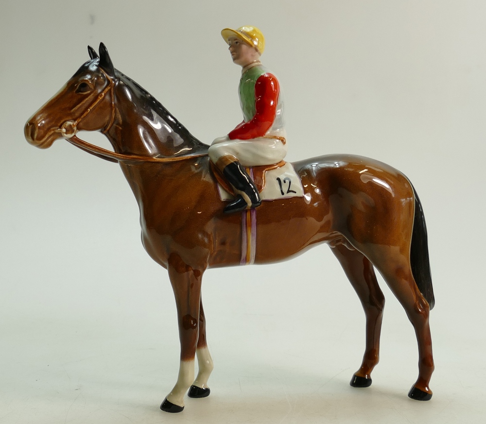 Beswick Jockey on Standing Brown Horse 1862: (restored legs)