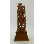 20th Century Burmese carved wood dancing lady figure: Height 49cm: