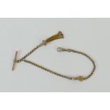 Ladies 10ct gold Albertina chain: Victorian with 10c tag, 14,