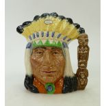 Royal Doulton large Character Jug North American Indian: D6786, limited edition colourway 1987.