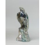 Shelley lustre Eagle: Unusual Shelley green lustre eagle / falcon. 18.5cm.