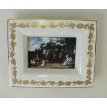 A modern Wedgwood Bone China tray: Lithograph decoration with the Wedgwood family painting,
