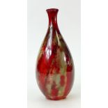 Royal Doulton Mottled Flambe Vase: Flambe vase, signed Noke, height 20cm.