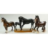 A collection of Beswick horses to includ