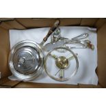 Large silver plated pan and spirit burne
