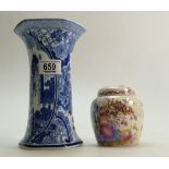 Delft porcelain vase,height 21cm and Mas