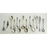 Assortment of silver spoons, butter knife & bookmark: Total weight 109.5g.