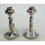 Stirling Silver Small Candlesticks: 170 grams
