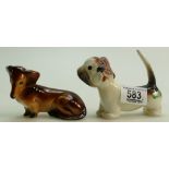 A Beswick Comical Dachshund 1088: together with 1 other similar dog (2)