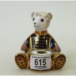 Royal Crown Derby paperweight Seated Drummer Bear: