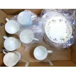 A collection of Wedgwood Mirabelle patterned Coffee Cups and Saucers: 12 items in un used pattern
